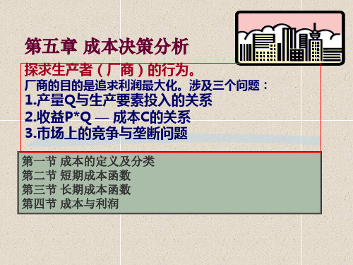 管理经济学-5成本