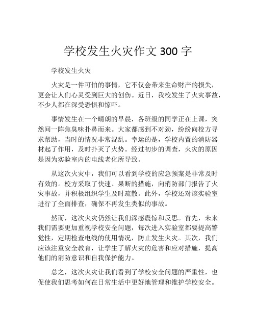 学校发生火灾作文300字