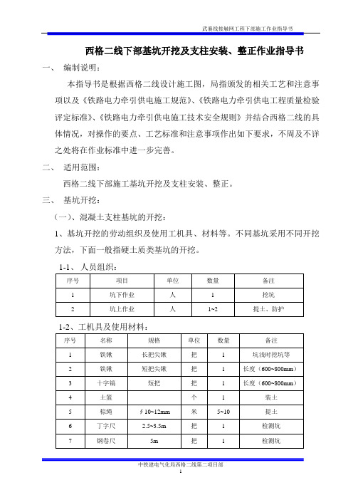 西格线下部基坑开挖作业指导