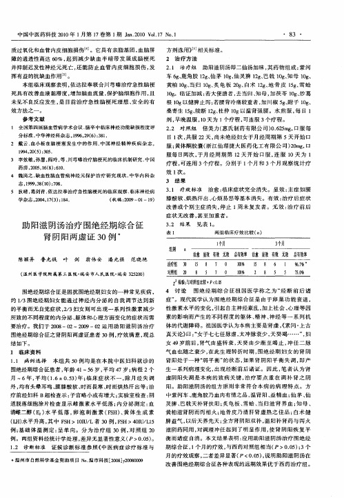 助阳滋阴汤治疗围绝经期综合征肾阴阳两虚证30例