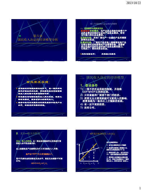 第六章 国民收入决定的经济模型分析