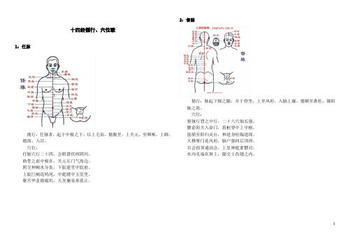 十四经络循行图示及病症歌诀