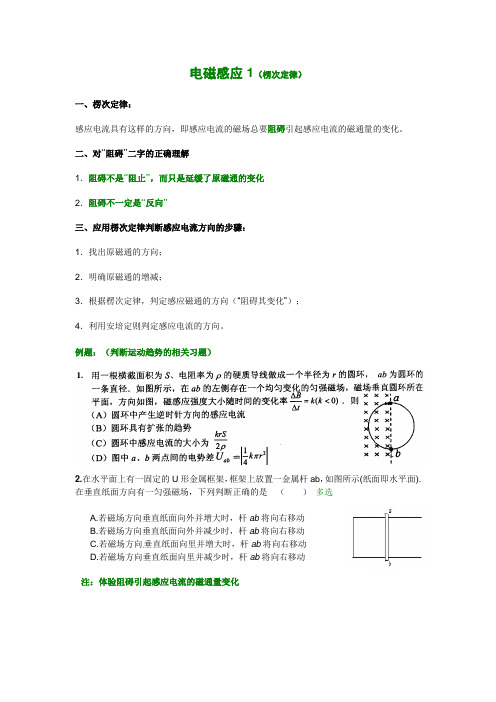 电磁感应1(楞次定律专题)