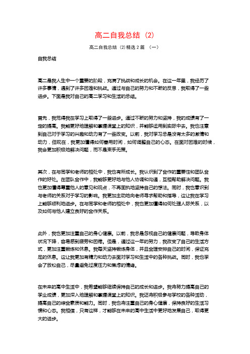 高二自我总结 (2)2篇