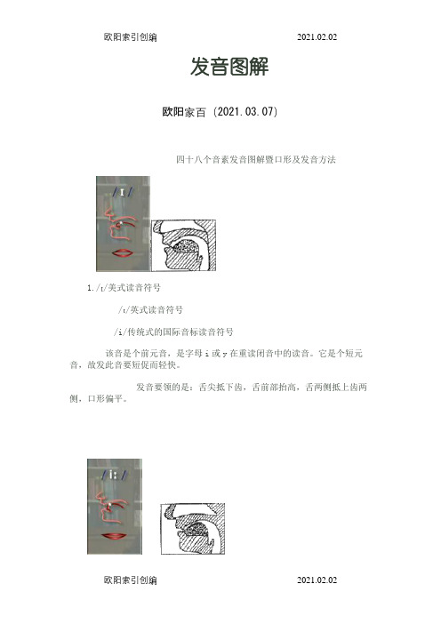 英语四十八个音标发音口型图之欧阳家百创编