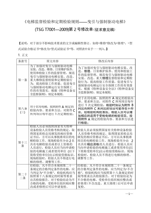 TSG-T7001-2009-第2号修改单(对照表)