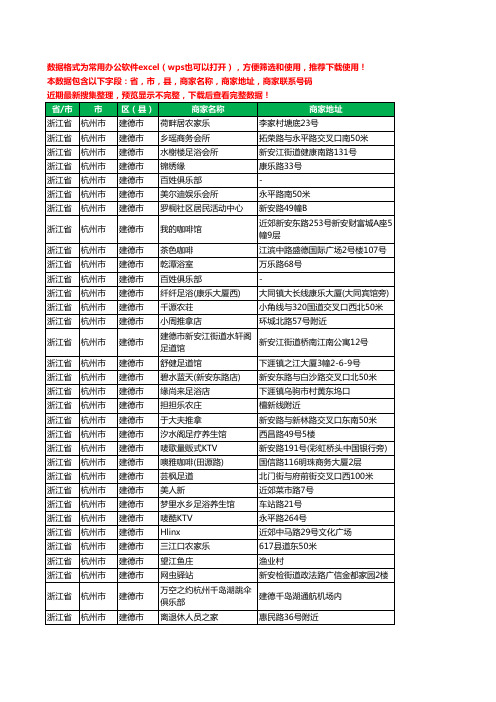 2020新版浙江省杭州市建德市休闲娱乐工商企业公司商家名录名单黄页联系电话号码地址大全310家