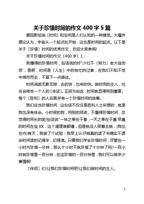 关于珍惜时间的作文400字5篇