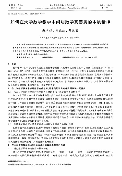 如何在大学数学教学中阐明数学真善美的本质精神