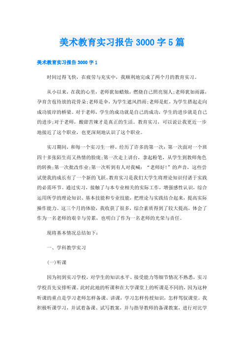 美术教育实习报告3000字5篇