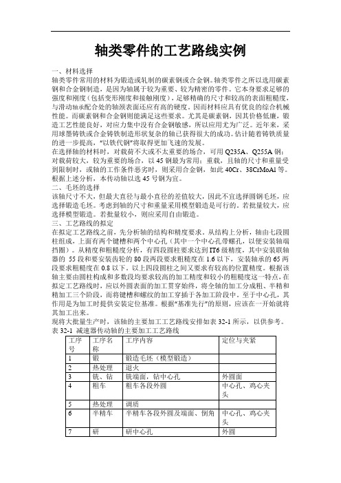 轴类零件的工艺路线实例