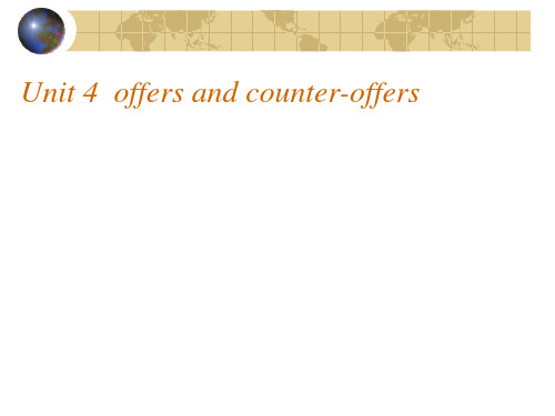 unit 4 Offers and Counter-offers