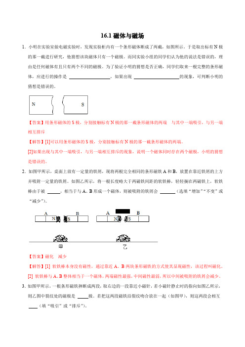 16-1磁体与磁场(解析版)