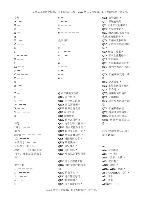 CW字母与短语解释