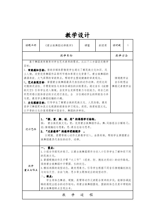 蒙古族舞蹈动律教学