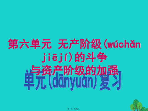 九年级历史上册第六单元无产阶级的斗争与资产阶级的加强复习课件新人教版