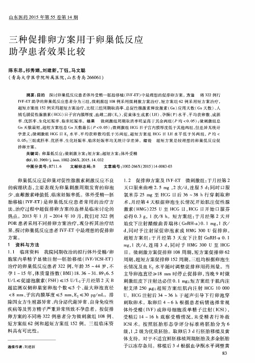 三种促排卵方案用于卵巢低反应助孕患者效果比较