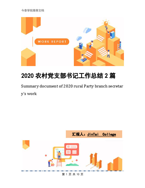 2020农村党支部书记工作总结2篇