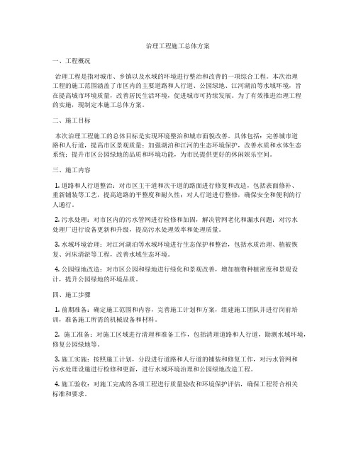 治理工程施工总体方案