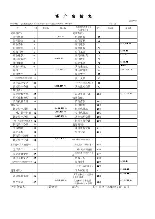 08资产负债表