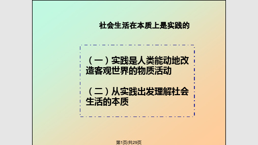 社会生活本质上是实践的PPT课件