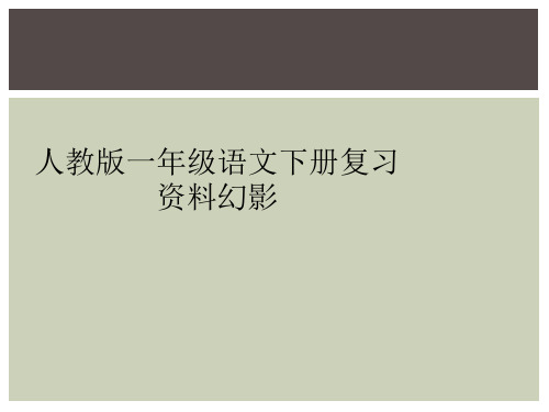 人教版一年级语文下册复习资料幻影