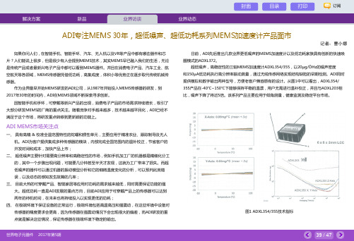 ADI专注MEMS 30年超低噪声、超低功耗系列MEMS加速度计产品面市