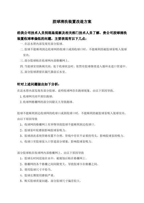 胶球清洗改造方案