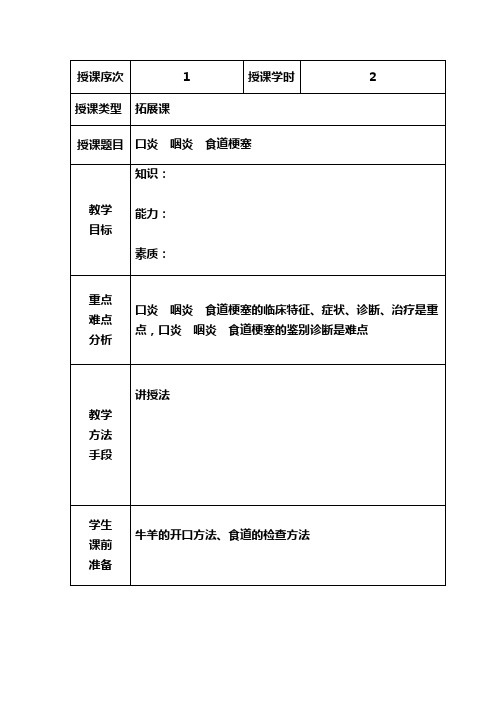 畜禽普通病教案