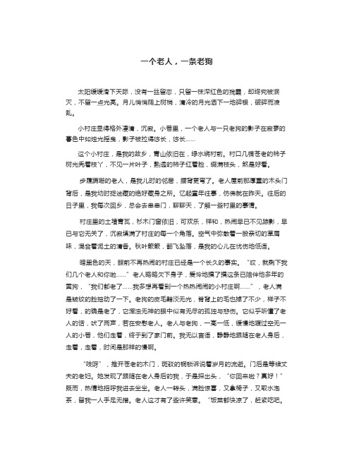 初中生优秀作文：《一个老人,一条老狗》