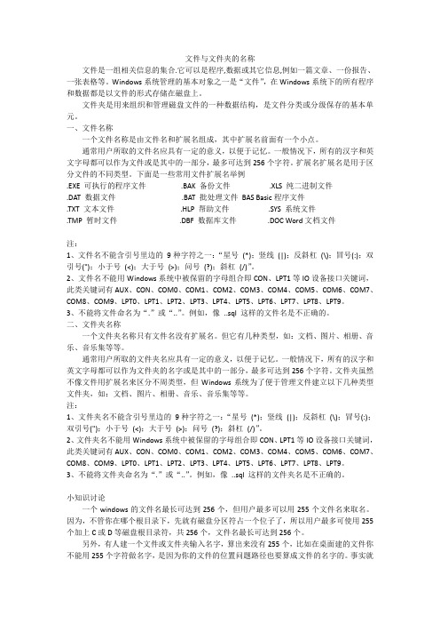 文件与文件夹的名称
