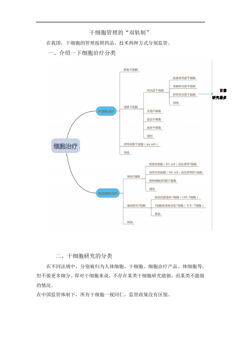 干细胞双轨制管理的