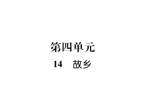 秋人教版九年级语文上册同步作业课件：14 故乡(共28张PPT)