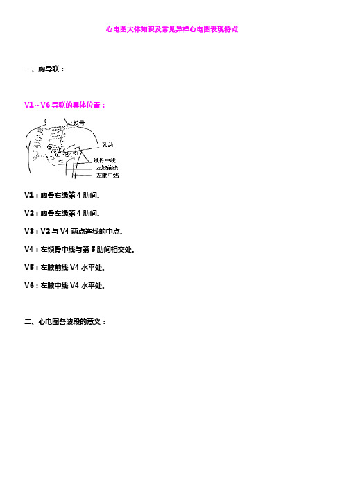 心电图大体知识及常见异样心电图表现