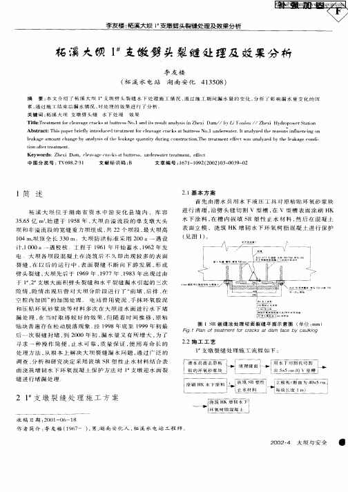 柘溪大坝1 #支墩劈头裂缝处理及效果分析