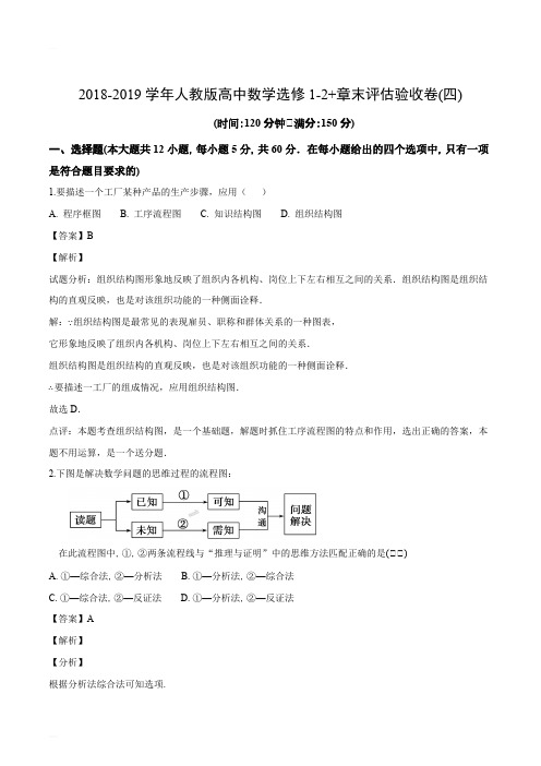 2018-2019学年人教版高中数学选修1-2 章末评估验收卷(四)(精编含解析)