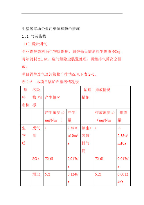 生猪屠宰场企业污染源和防治措施