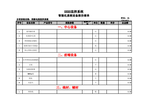 监控报价范本