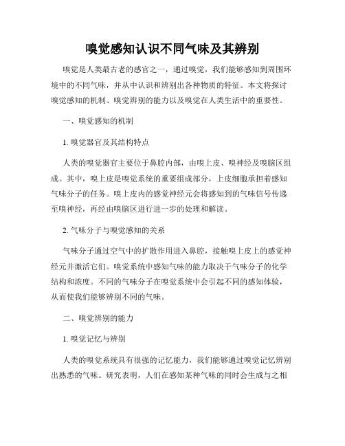 嗅觉感知认识不同气味及其辨别