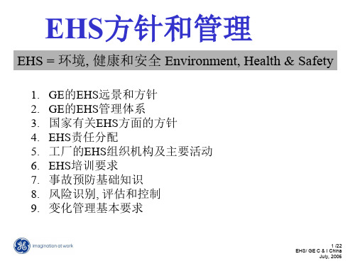 EHS方针和管理体系