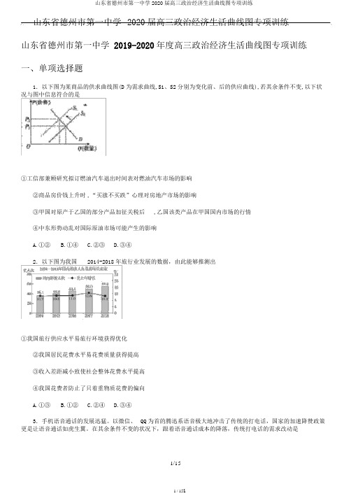 山东省德州市第一中学2020届高三政治经济生活曲线图专项训练