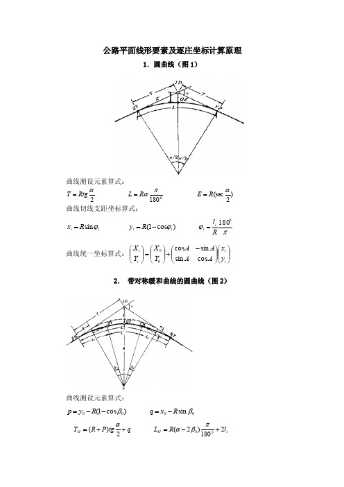 公路平面线形要素及逐庄坐标计算原理