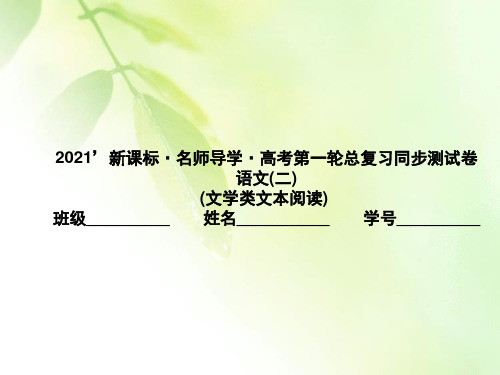 2021版新课标名师导学高考第一轮总复习课件：同步测试卷(二)(文学类文本阅读)