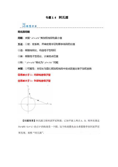 专题2.6 阿氏圆 (隐圆压轴三)(解析版)