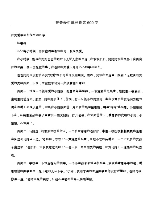 在关爱中成长作文600字