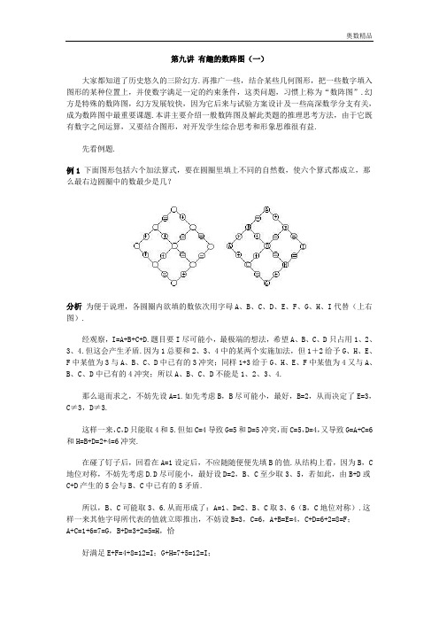 小学奥数系列：第九讲 有趣的数阵图(一)