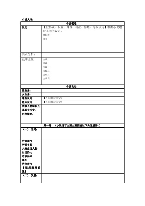 (完整版)玄幻大纲模版