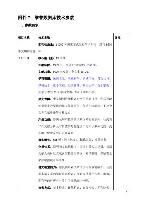 维普数据库技术参数-上海财经大学浙江学院