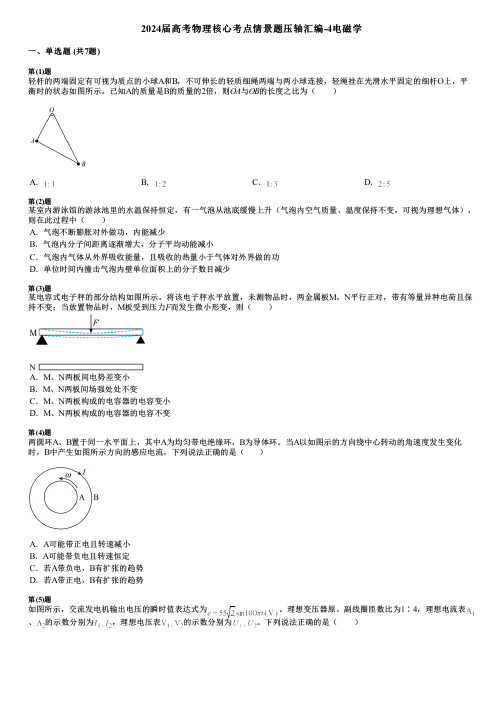 2024届高考物理核心考点情景题压轴汇编-4电磁学