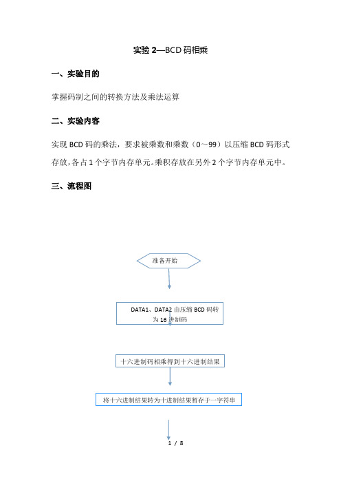 实验2—BCD码相乘